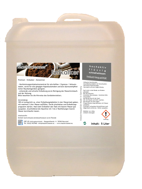 Mastercleaner Entkalker Konzentrat 5 Liter