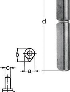 Profilrolle Band-L.60mm STA blk Stift-Ø 6mm GAH - VPE: 24