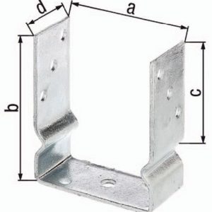 U-Pfostenträger ETA-10/0210 101x150x100x60mm TZN z.Aufschr.GAH