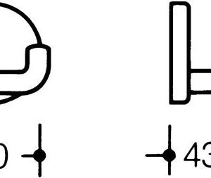 Doppelhaken 477.90.025 2 Hak.PA 99 reinweiß D.50mm A.43,5mm HEWI