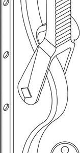 Tortreibriegel 902Z DIN links/ re.verz.Gusseisen 23mm Vierkantst.10x10mm FUHR