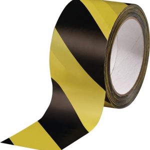 Warnmarkierungsband PVC schwarz/gelb L.66m B.60mm Rl.