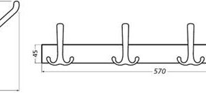 Huthakenleiste 0822-0824 4 Hak.A.96mm LM silberf.elox.H.102mm HERMETA