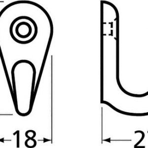 Handtuchhaken 0557 1 Hak.H.36mm Alu.ku.-besch.schwarz A.27mm HERMETA