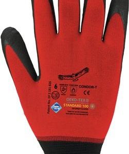 Handschuhe Condor Gr.9 rot/schwarz EN 388 EN 407 PSA II ASATEX - VPE: 12