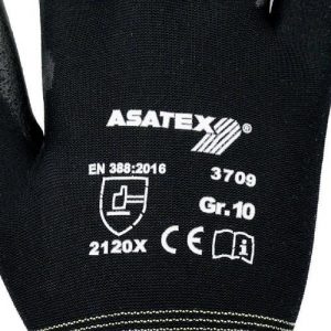 Handschuhe Gr.7 schwarz PA m.Soft-Polyurethan ASATEX - VPE: 12
