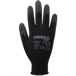 Handschuhe Gr.8 schwarz EN 388 PSA II Nyl.m.PU ASATEX - VPE: 12