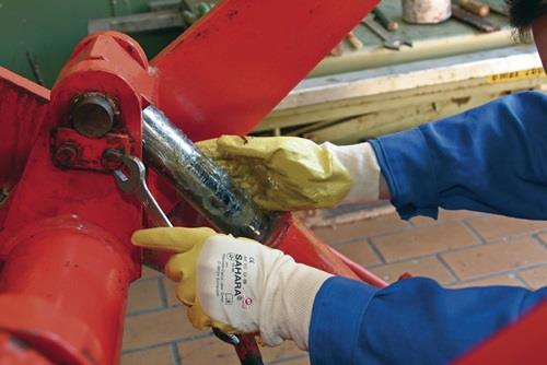 Handschuhe Sahara 100 Gr.8 gelb BW-Trikot m.Nitril EN 388 PSA II HONEYWELL - VPE: 10