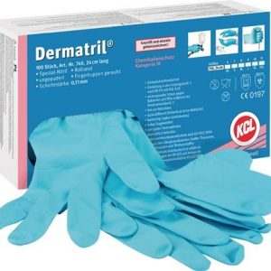Einw.-Handsch.Dermatril 740 Gr.9 blau Nitril 100 St./Box