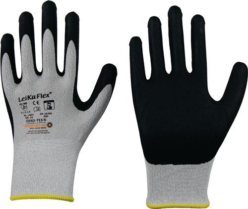 Handschuhe LeikaFlex® Touch 1464 Gr.8 grau/schwarz EN 388 PSA II 12 - VPE: 12