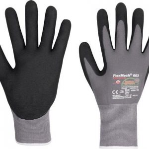 Handschuhe FlexMech 663 Gr.9 grau/schwarz Nylon/Elastan/Nitrilschaum 10 PA - VPE: 10