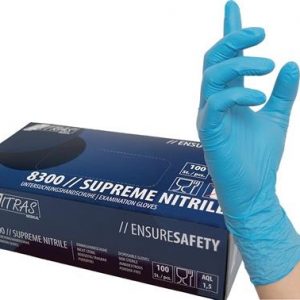 Einweghandschuh SUPREME NITRILE Gr.S blau Nitril EN374 PSA III 100 St.NITRAS