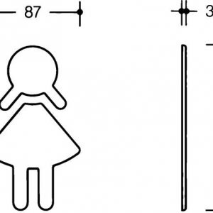 Symbol Frau 801.91B020 PA Farb-Nr.92 B.87mm H.150mm S.3mm HEWI