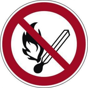 Hinweisschild Feuer etc. verboten rund 200mm PVC