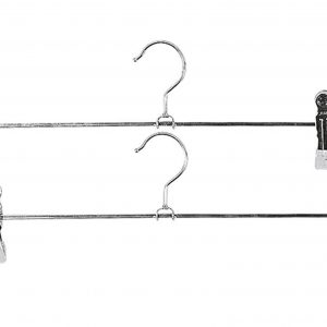 MAWA Klemm-Hosenbügel Superclip Metall mit 2 Clips 40cm silber 2er Pack