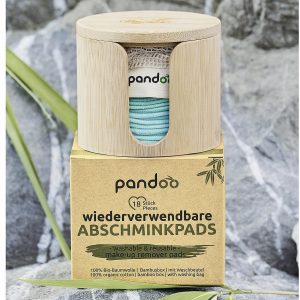 PANDOO Abschminkpads 18er Pack 18 Pads, 1 Waschbeutel, 1 x Bambus-Box