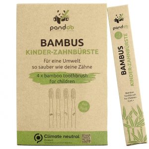 PANDOO Kinder-Zahnbürsten 4er Pack 4 Zahnbürsten