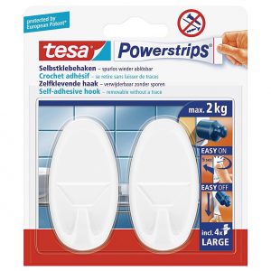 TESA Powerstrips large oval weiss 2er Pack
