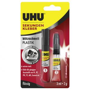 UHU Sekundenkleber Plastik 2g+3ml 3 ml, 2 g